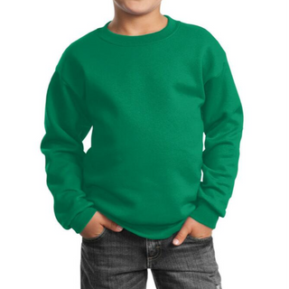 Port & Company Youth Crewneck (Green/White text)