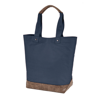 Authentic Pigment Canvas Tote (Navy/White Text)