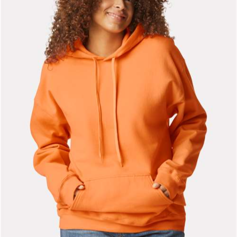 Gildan Softstyle Hoodie (Tangerine/White text) Main Image