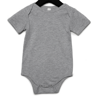 Bella + Canvas Infant Short Sleeved Body Suit (Heather Grey/Black text)