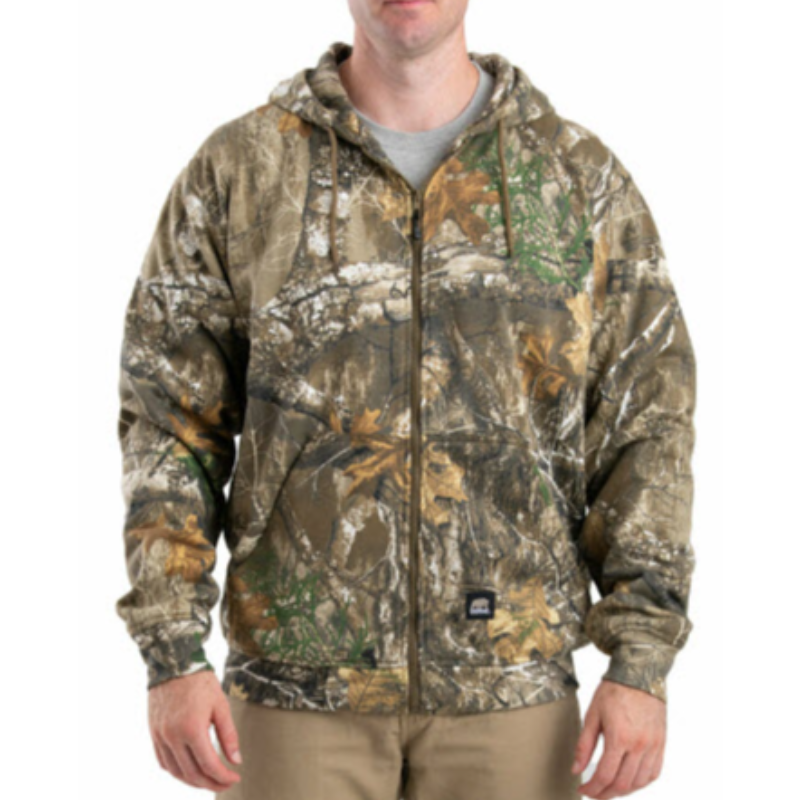 Berne Thermal Lined Full-Zip Hoodie (Realtree Edge Camo/White text) Main Image