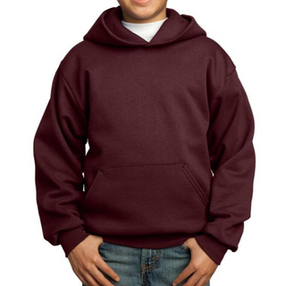 Port & Company Youth Hoodie (Maroon/White text)