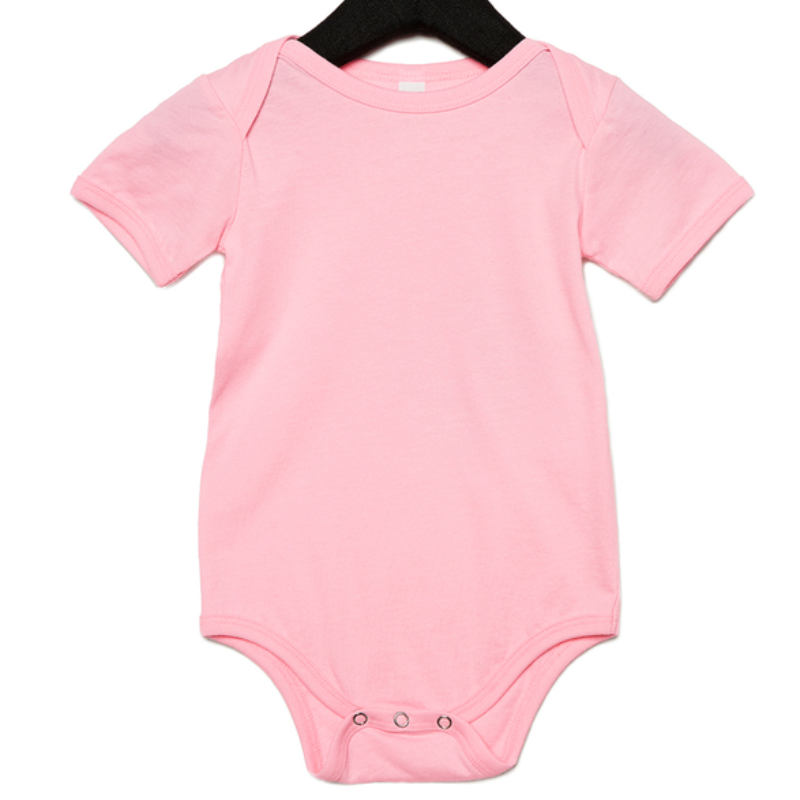 Bella + Canvas Infant Short Sleeved Body Suit (Pink/Black text) Main Image