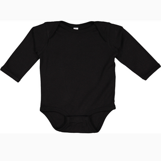 Rabbit Skins Infant Long Sleeved Body Suit (Black/White text)