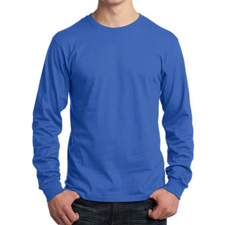 Port & Company Long Sleeve Tee (Royal/White text)