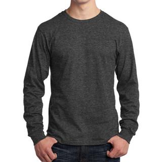 Port & Company Long Sleeve Tee (Grey/White text)