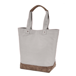 Authentic Pigment Canvas Tote (Concrete/Black Text)