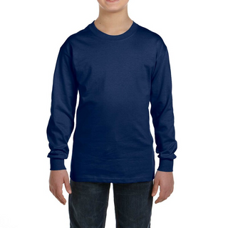 Gildan Youth Long Sleeve Shirt (Navy/White text)