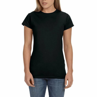 Gildan Ladies' Softstyle T-Shirt (Black/White text)