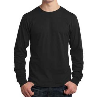 Port & Company Long Sleeve Tee (Black/White text)