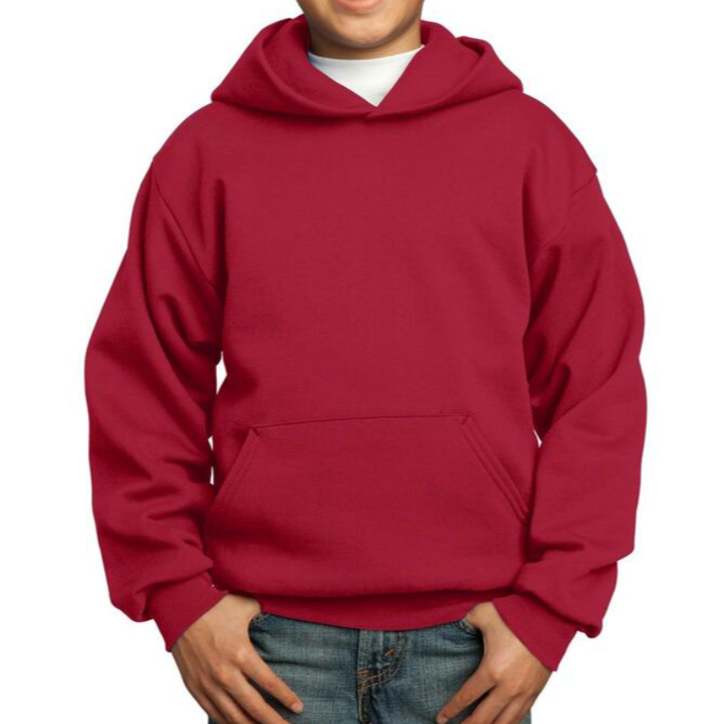 Port & Company Youth Hoodie (Red/White text) Main Image