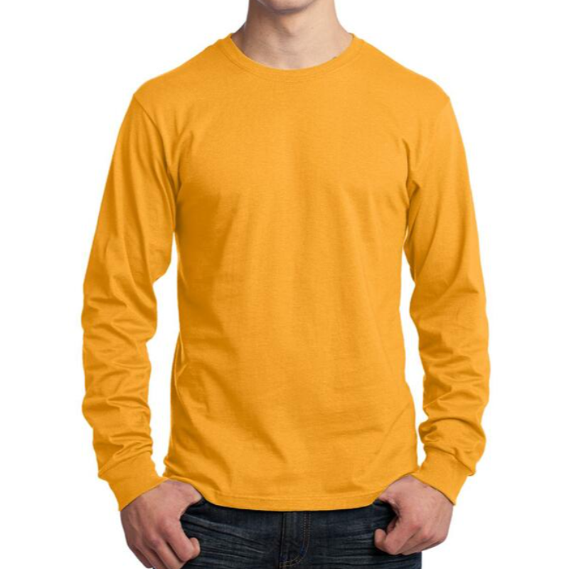 Port & Company Long Sleeve Tee (Gold/Black text) Main Image