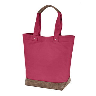 Authentic Pigment Canvas Tote (Chili/White Text)