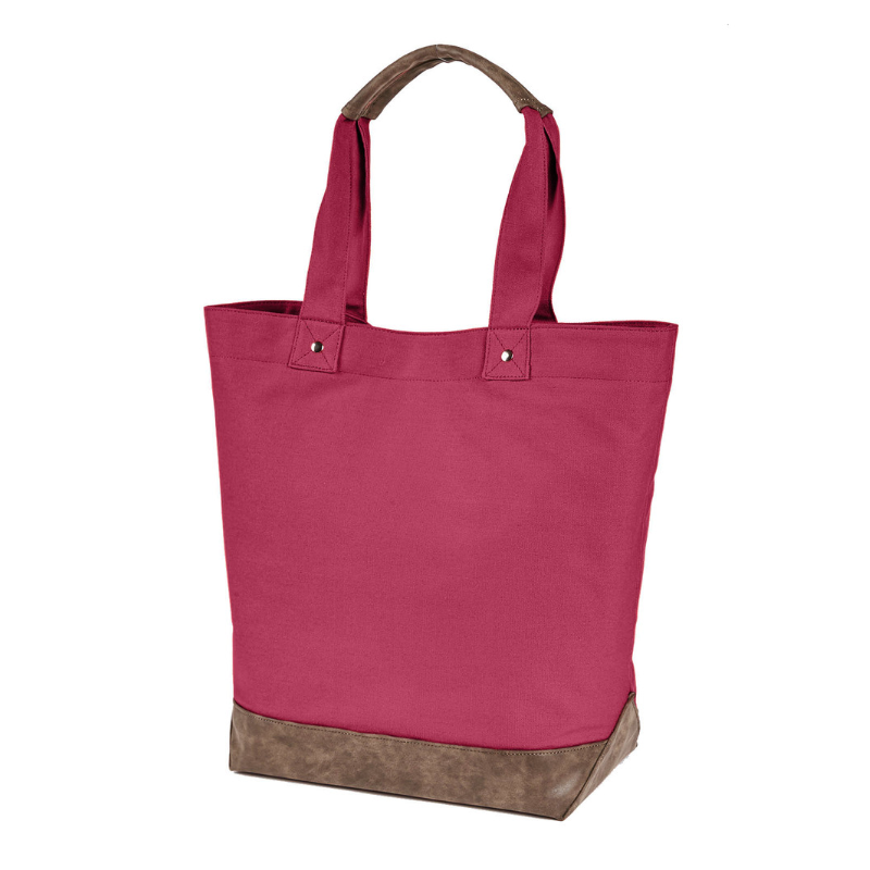 Authentic Pigment Canvas Tote (Chili/White Text) Main Image