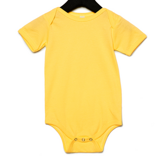 Bella + Canvas Infant Short Sleeved Body Suit (Yellow/Black text)