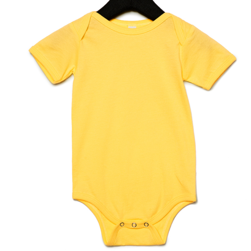 Bella + Canvas Infant Short Sleeved Body Suit (Yellow/Black text) Main Image