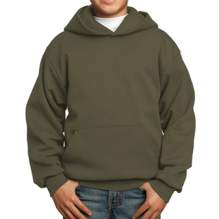 Port & Company Youth Hoodie (Olive Green/White text)