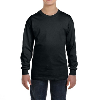 Gildan Youth Long Sleeve Shirt (Black/White text)