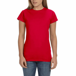 Gildan Ladies' Softstyle T-Shirt (Red/White text)