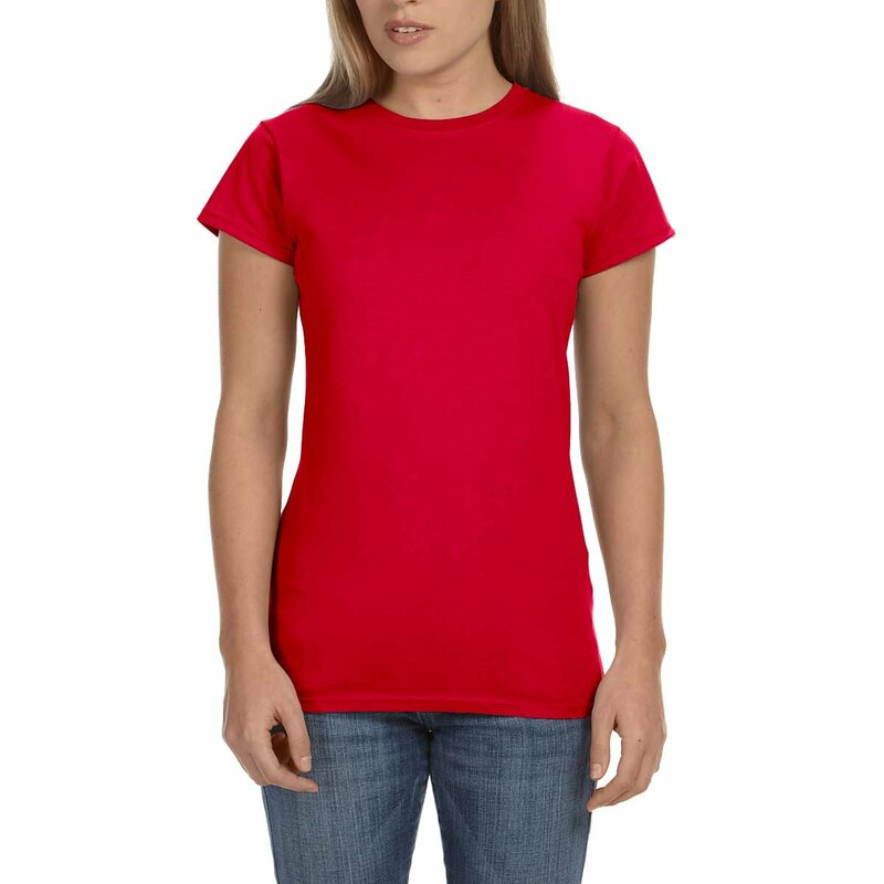 Gildan Ladies' Softstyle T-Shirt (Red/White text) Main Image