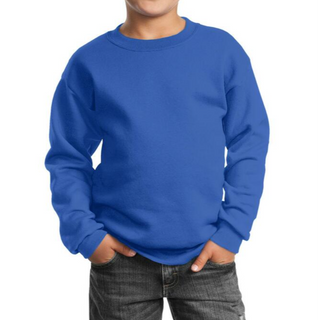 Port & Company Youth Crewneck (Royal/White text)