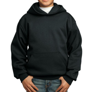 Port & Company Youth Hoodie (Black/White text)