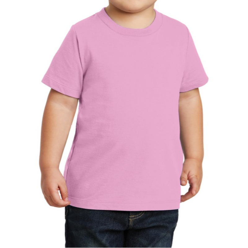 Port & Company Toddler T-Shirt (Candy Pink/White text)