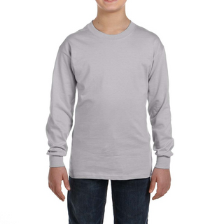 Gildan Youth Long Sleeve Shirt (Grey/Black text)