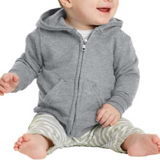 Port & Company Infant Zip Sweatshirt (Heather Grey/Black text)