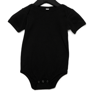 Bella + Canvas Infant Short Sleeved Body Suit (Black/White text)