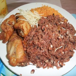 WAAKYE AND CHICKEN