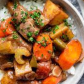 D2 Pork Stir- fry, Rice, Irish &  Vegetable Image