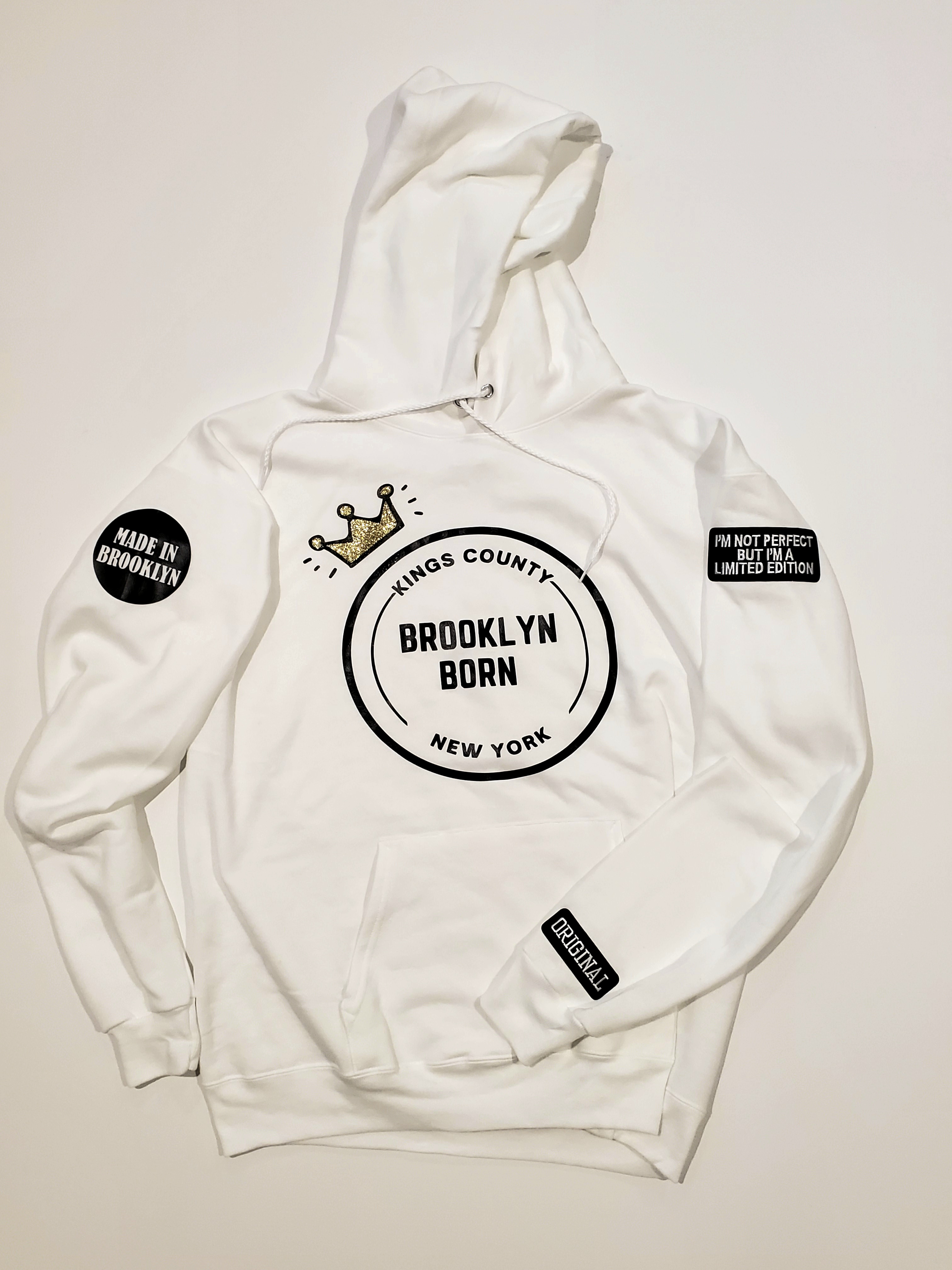 Brooklyn Born Hoodie (White) Main Image