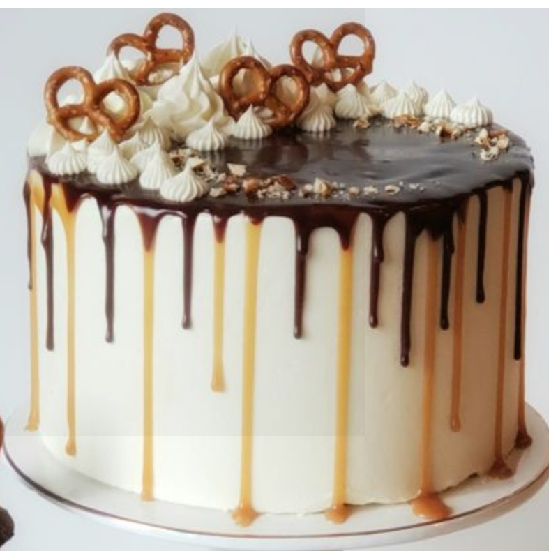 Salted Carmel Pretzel Cake Main Image