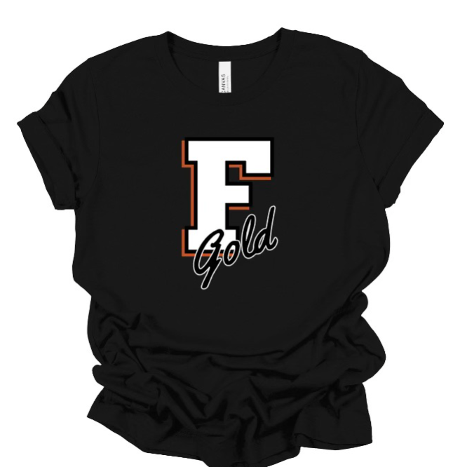 Black "F Gold" Tee