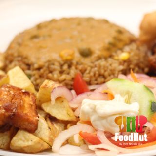 Pilau Fried Rice With Veggie & Salad 