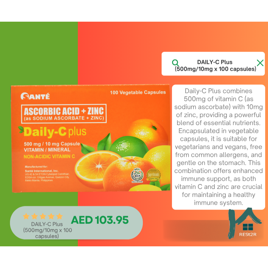 Daily C Plus ( 500mg/10mg x 100 capsules)
