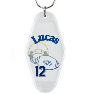 Glow in the Dark Vintage Key Chain - Personalized Football Design