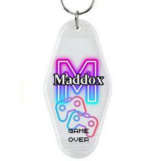 Glow in the Dark Vintage Key Chain - Personalized Video Game Design