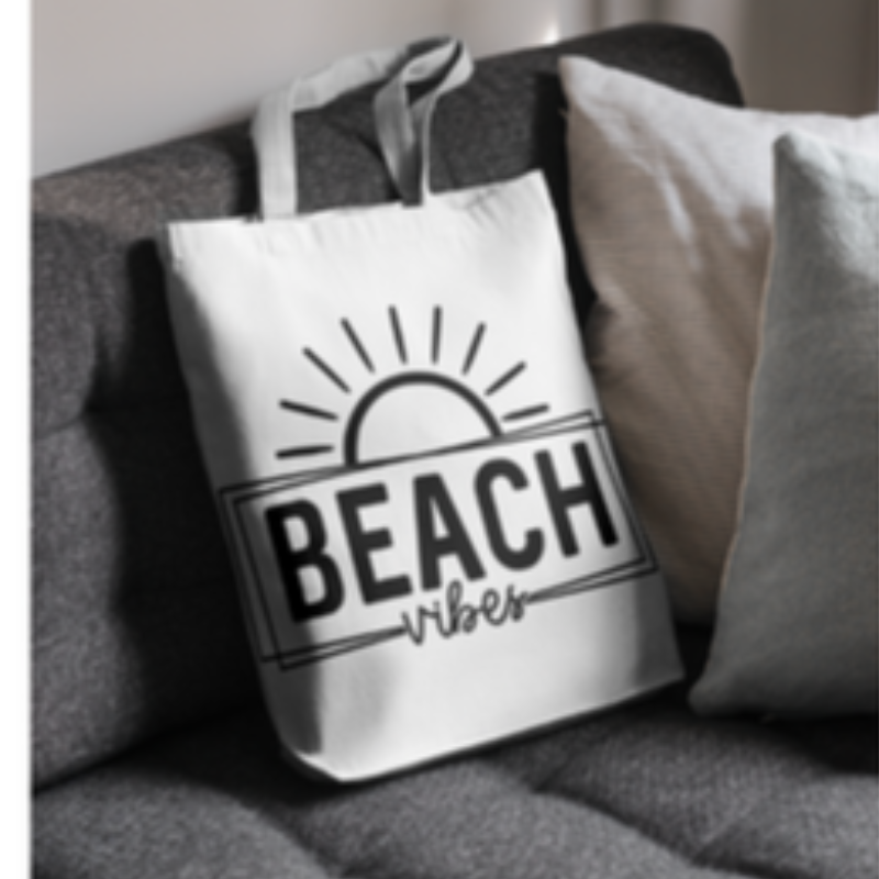 Canvas Tote Bag - Beach Vibes Large Image