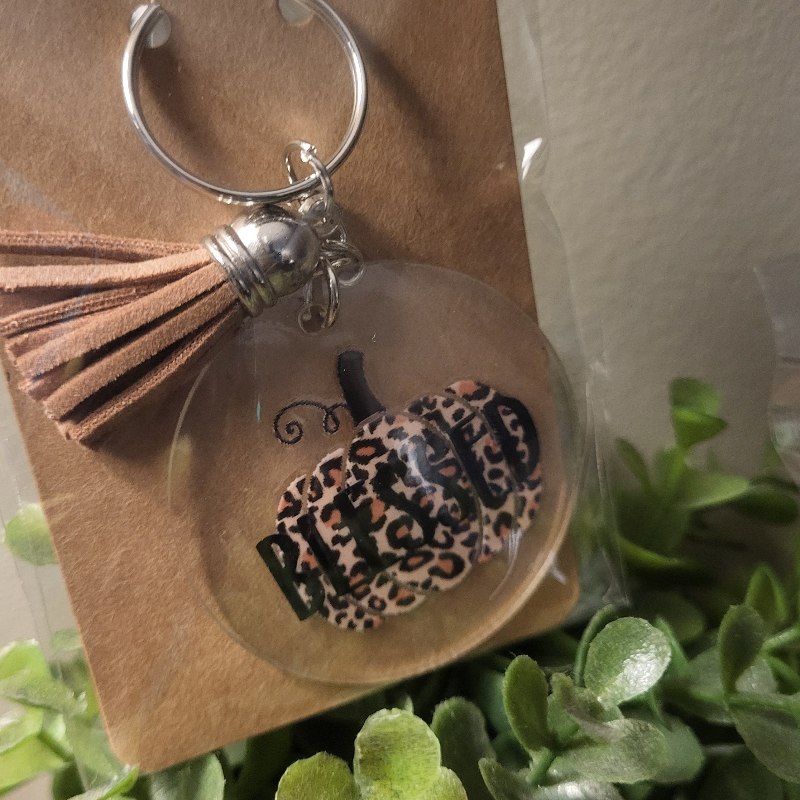SALE-Blessed- Fall Key Chain Large Image