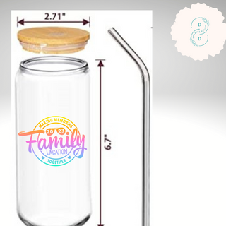 20oz Bamboo Glass - 2023 Family Vacation  Image
