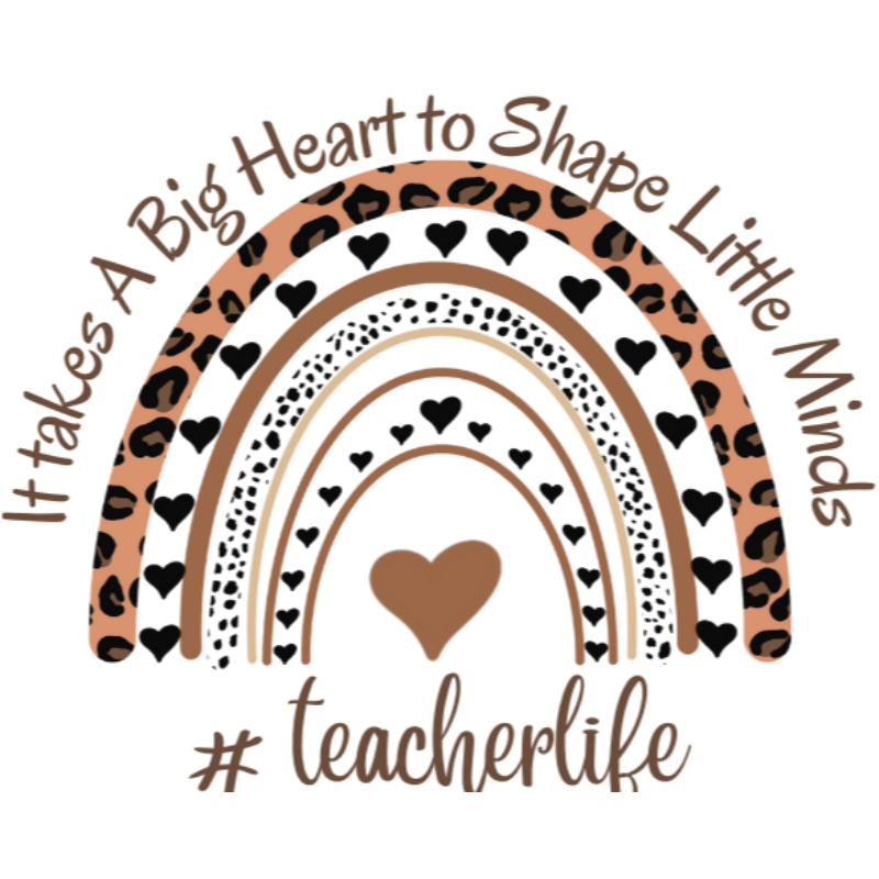 Vinyl Decal -Leopard Teacher Life   Large Image