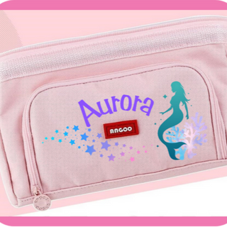  Large Capacity Pencil Pouch - Pink  Mermaid Image