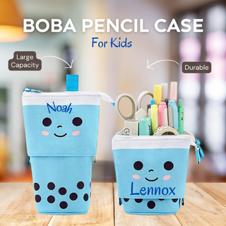 Boba Standing Pencil Case for Kids - Blue