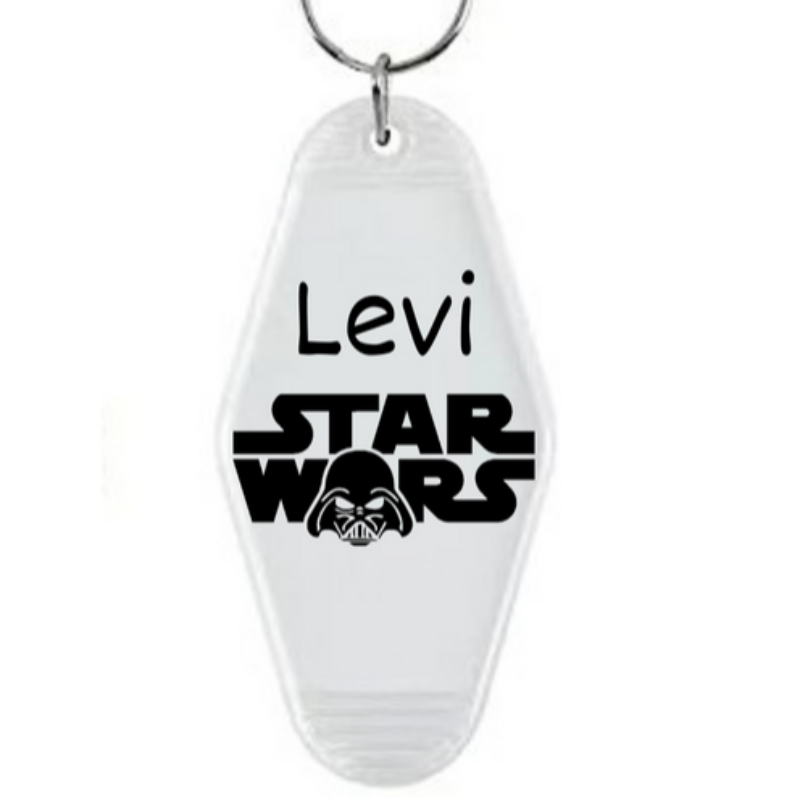 Glow in the Dark Vintage Key Chain - Personalized Star Wars Design Main Image