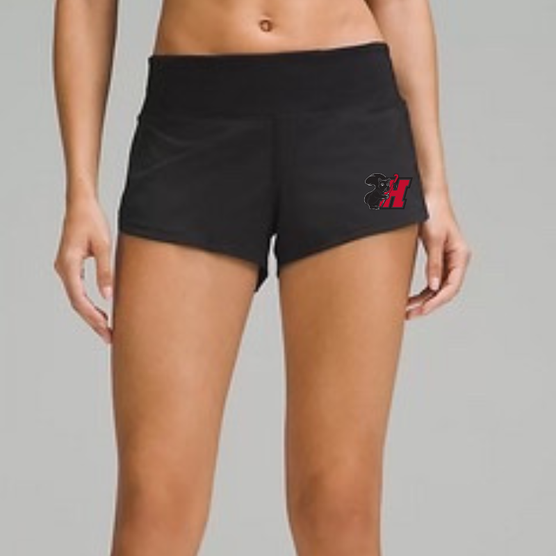 Black Speed Up Lowrise Shorts-2.5 inch - HCFH Squirrel embroidery
