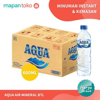 Air Mineral Aqua Botol 600 ml (Karton)