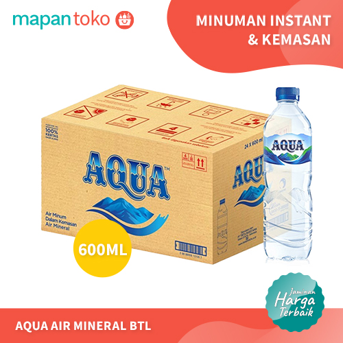 Air Mineral Aqua Botol 600 ml (Karton) Main Image