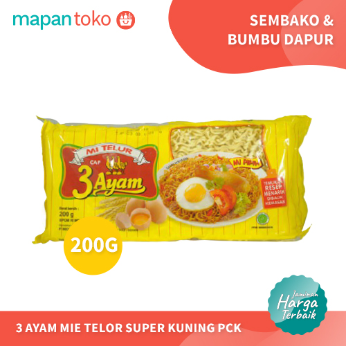 3 Ayam Mie Telor Super Kuning 200 gr (Pcs) Main Image